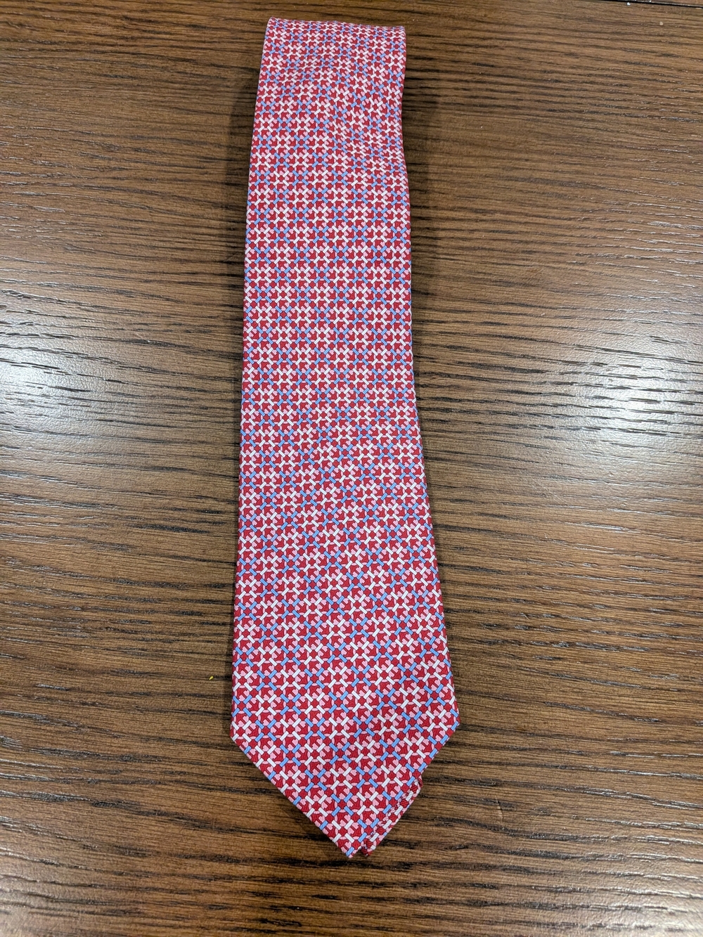 Salvatore Ferragamo Red Multi-Pattern Silk Tie